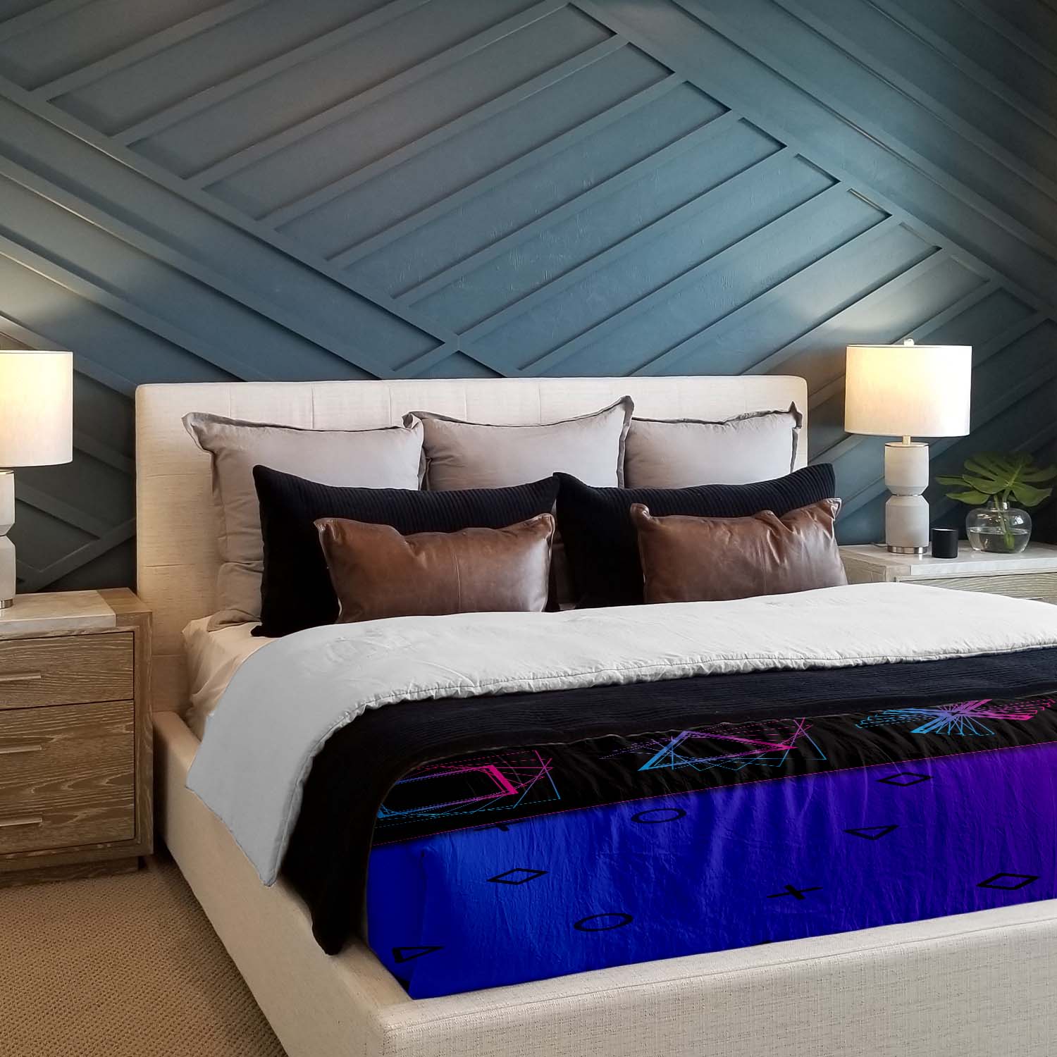 Therapiedekens Beddengoed Set Paars met Vormen