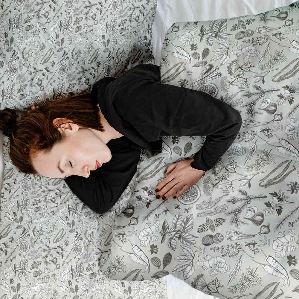 Original Therapiedecke - Baumwoll Bettwäsche Set Grau Gewürz