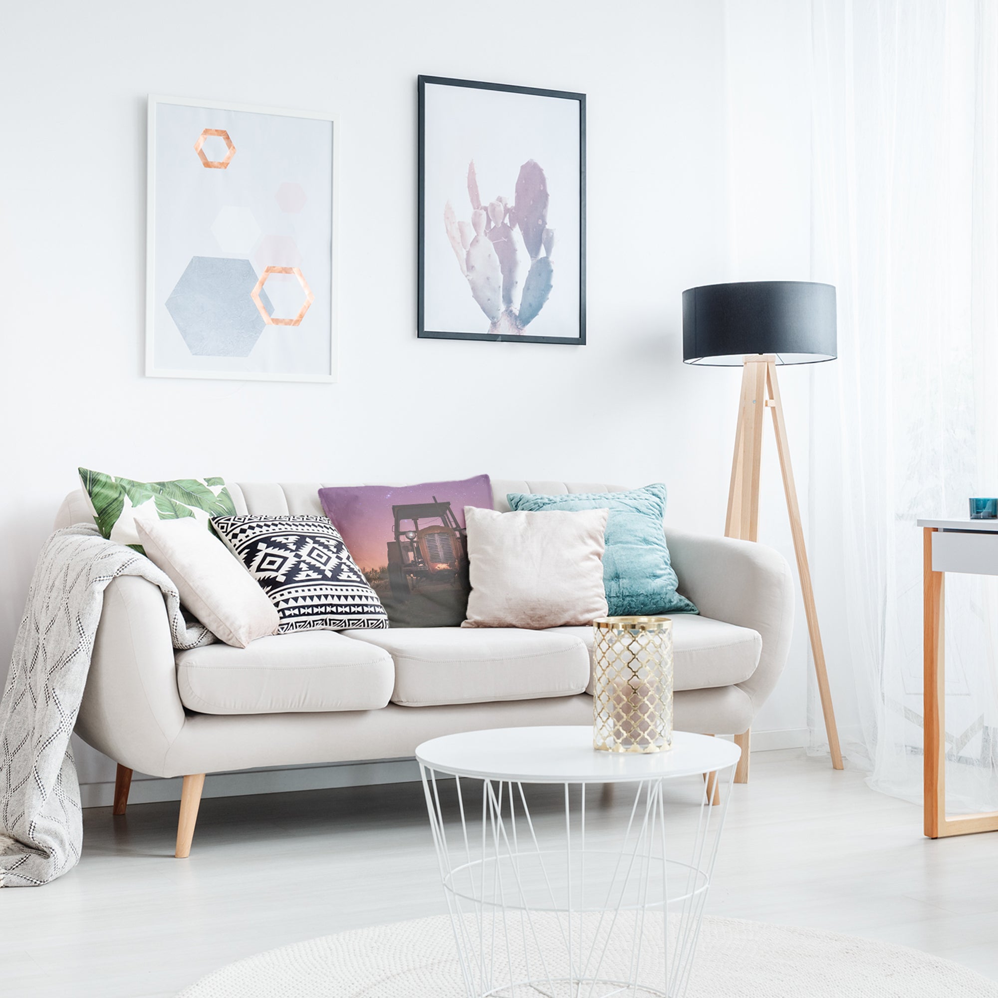 Gesundheitskissen Lila mit Traktor