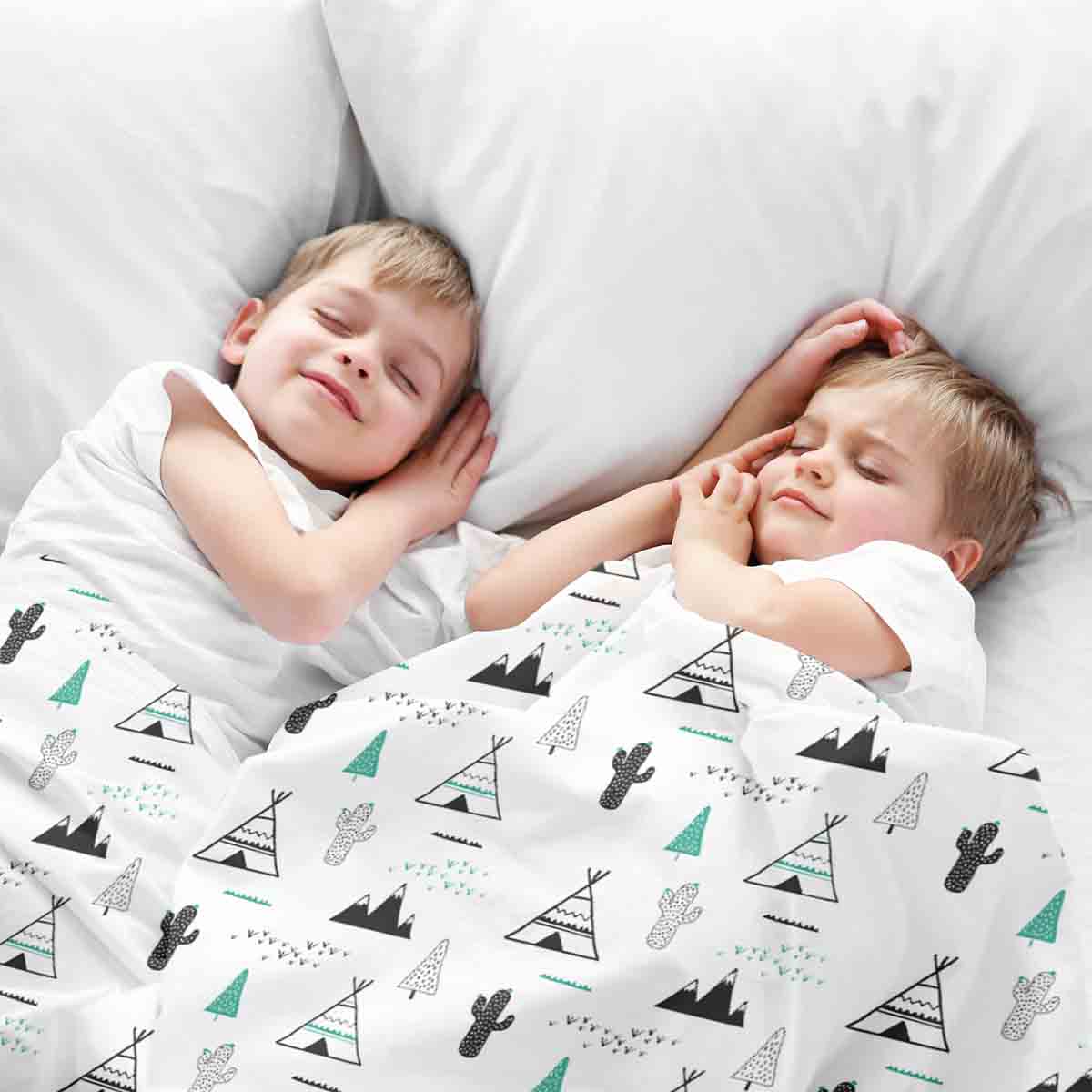 Originele therapiedeken - katoenen hoes wit indiaan