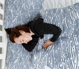 Therapie dekens katoenen hoes golvend patroon blauw