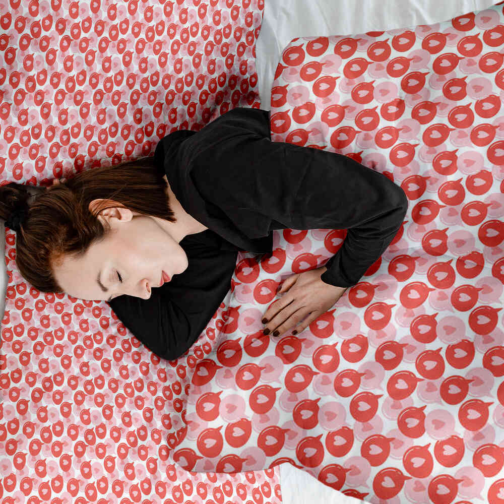 Original Therapiedecke - Baumwoll Bettwäsche Set Sprechblase mit Herz