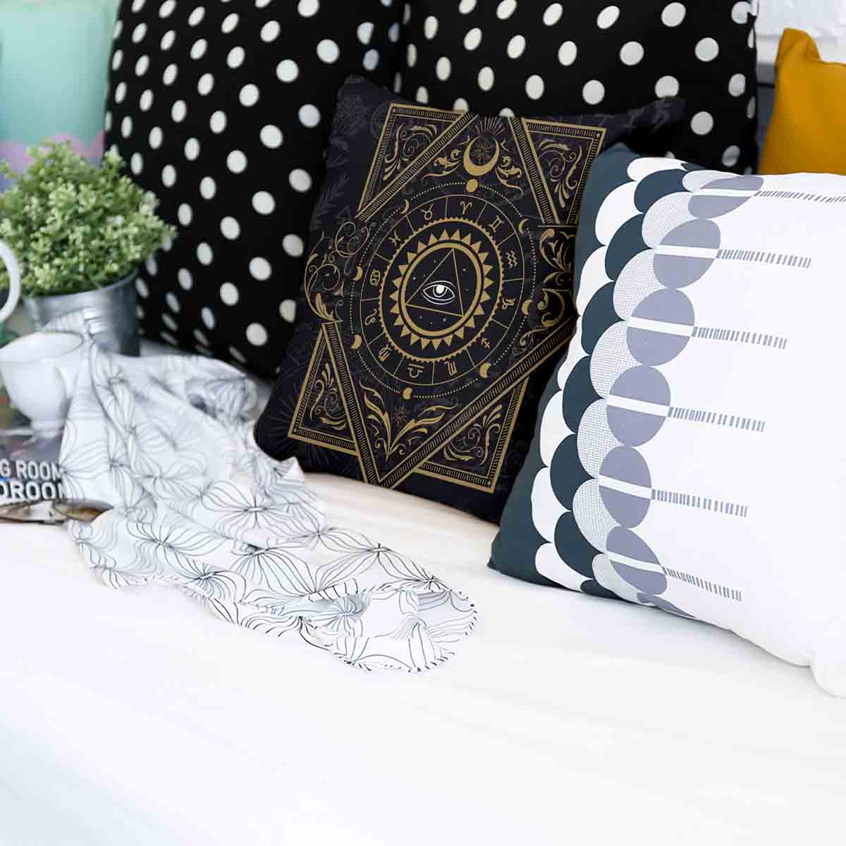 Gezondheidskussen Zwart Mystiek Mandala