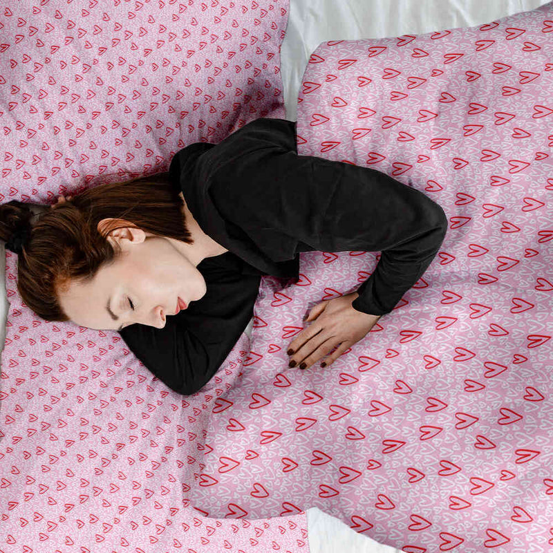 Therapiedekens katoenen hoes roze rode harten