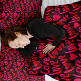 Therapiedekens katoenen hoes zwart met opschrift Love