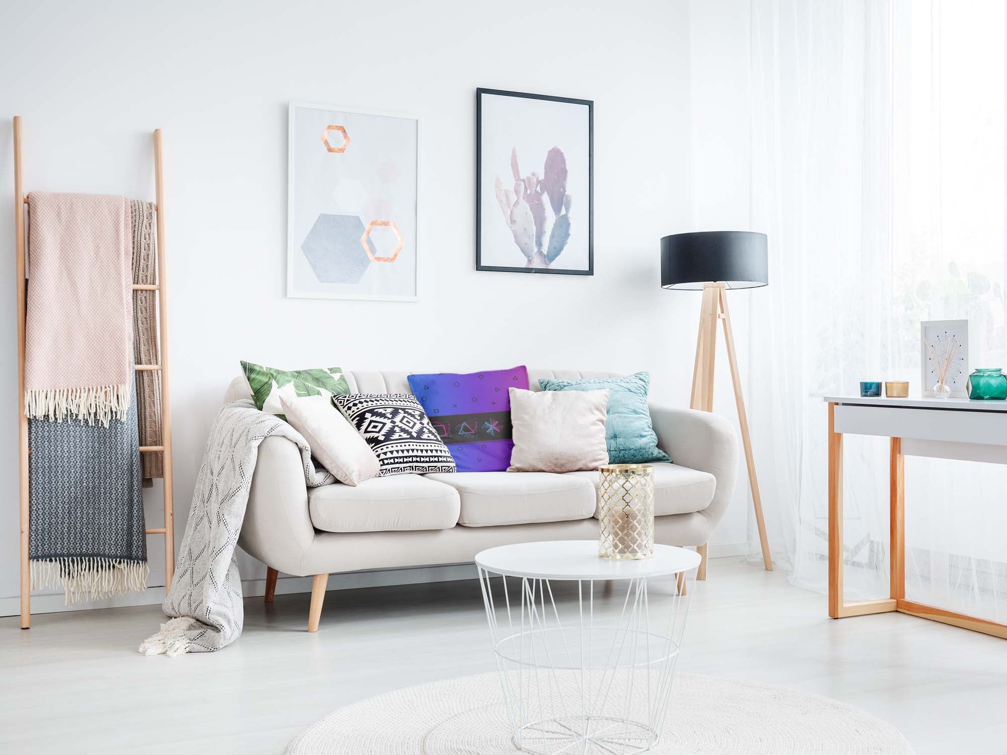 Gezondheidskussen paars met vormen