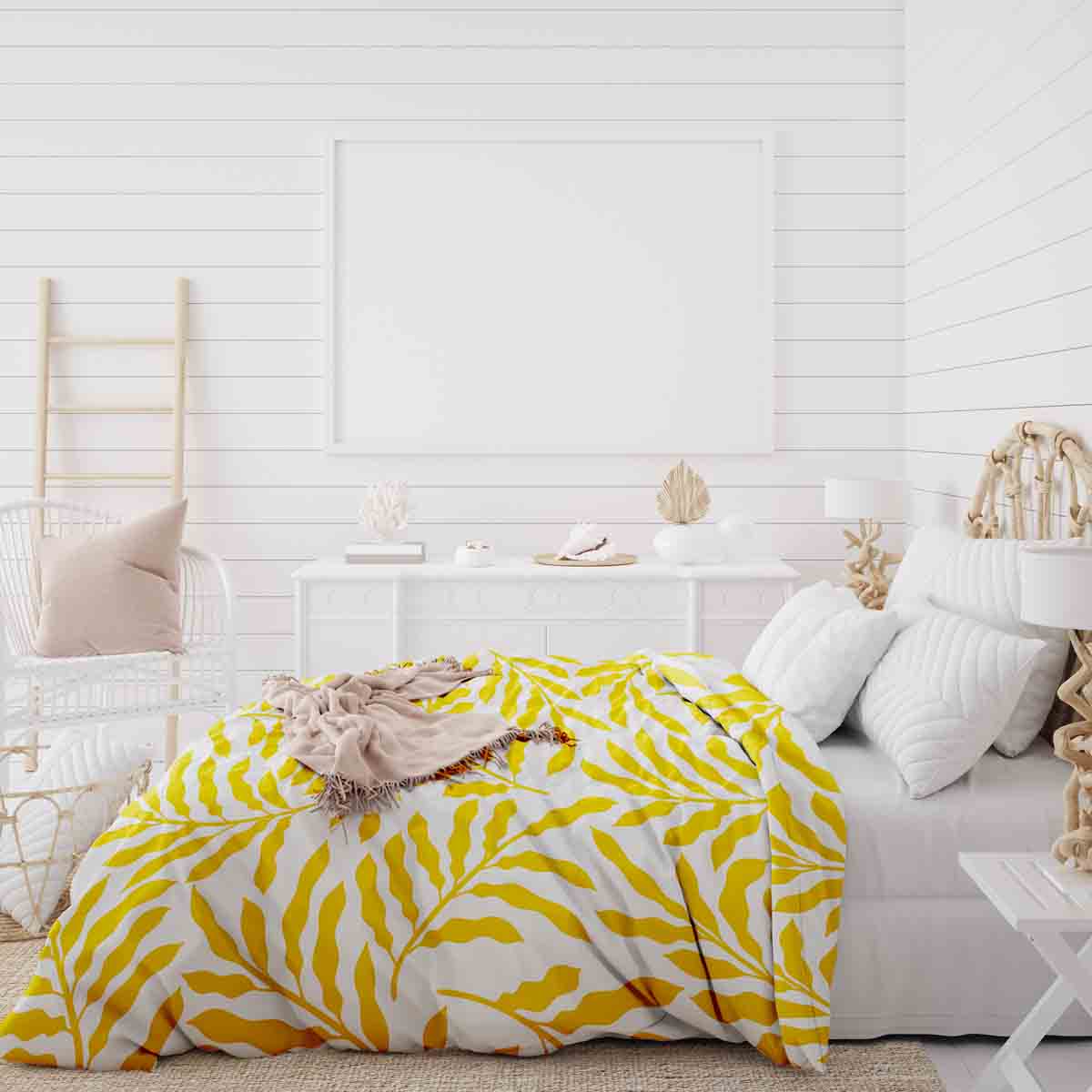 Original Therapiedecke - Baumwollbezug mit gelben Zweigen