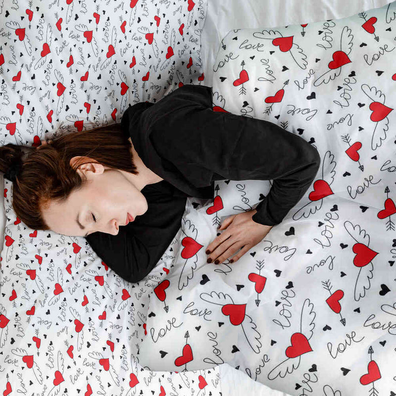 Therapiedekens katoenen hoes Liefde geeft vleugels