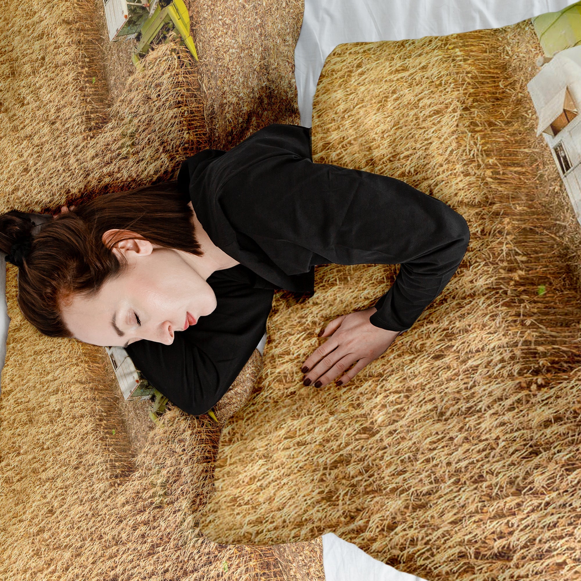 Original Therapiedecke - Baumwollbezug Trecker auf Feld