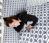 Therapiedekens katoenen hoes blauw zeemanspatroon