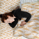 Therapiedekens beddengoed set wit met gele tarwe