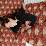 Therapiedekens Beddengoed Set Rood grote Bloem