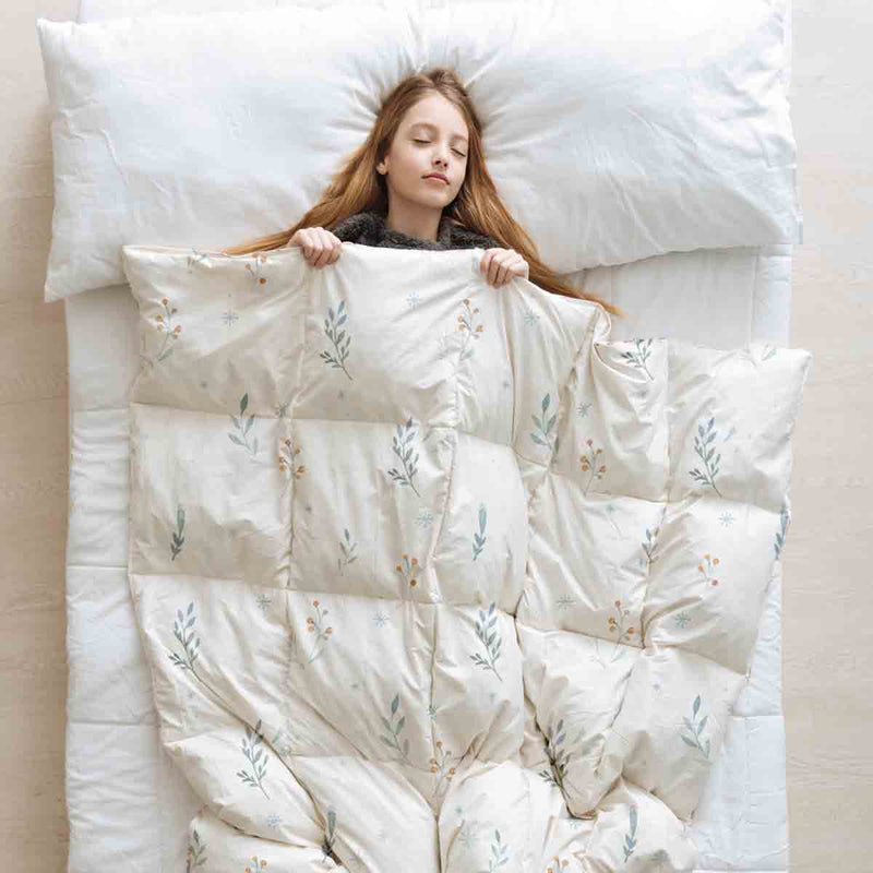 Therapiedekens beddengoed set wit met lentebloemen