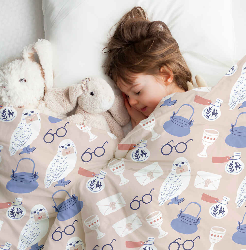 Original Therapiedecke - Baumwoll Bettwäsche Set mit Harry's Eule