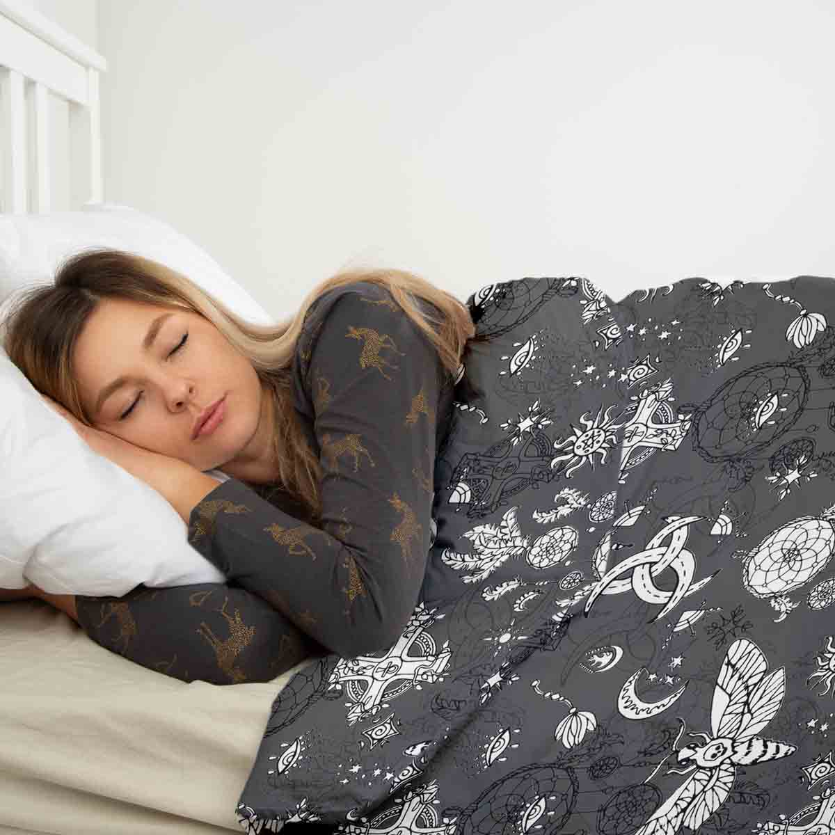 Original Therapiedecke - Baumwoll Bettwäsche Set Grusel Libelle