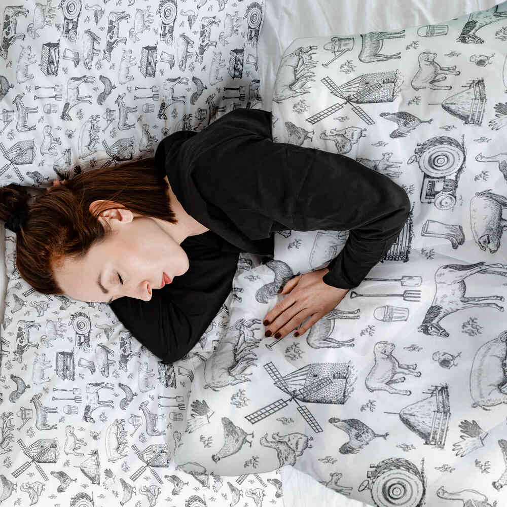 Therapiedekens Beddengoed Set Grijs Boerderij