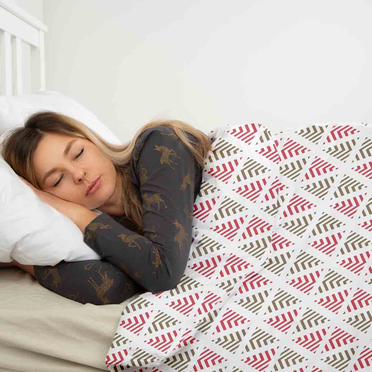 Originele therapiedeken - katoenen hoes met kerstdriehoeken