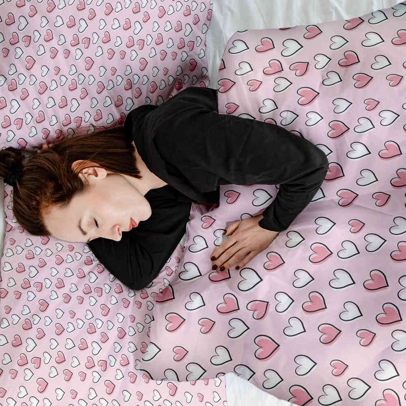 Therapiedekens beddengoed set schattige hartjes