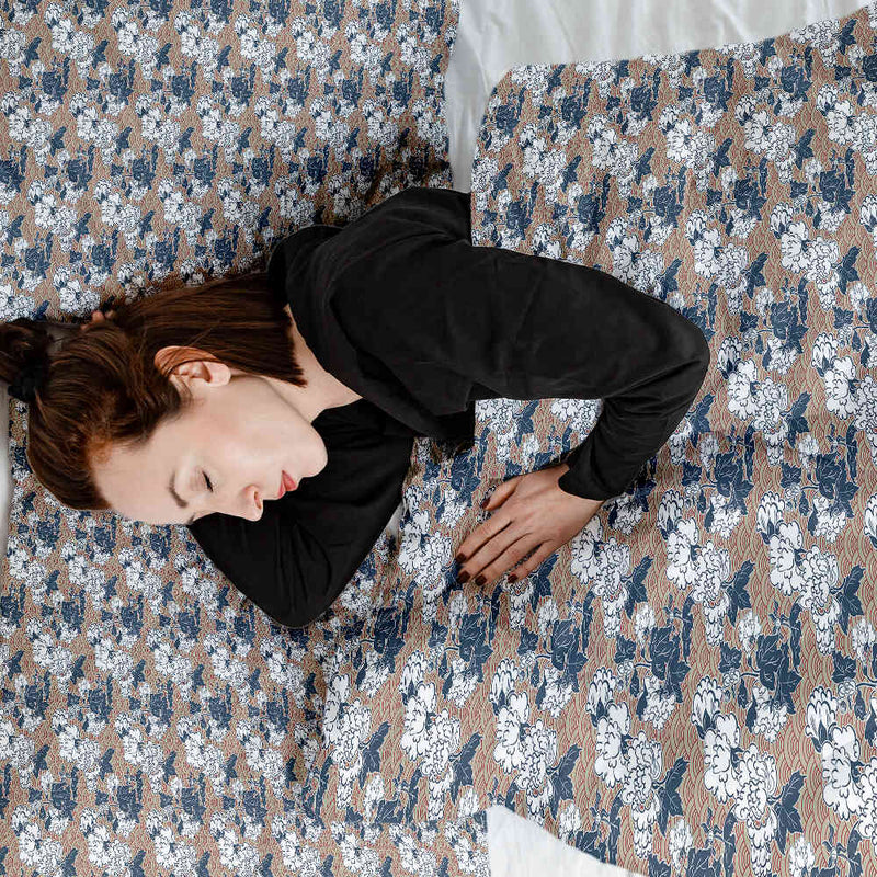 Therapiedekens katoenen hoes met bloemen