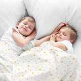 Therapiedekens beddengoedset wit met gele sterren
