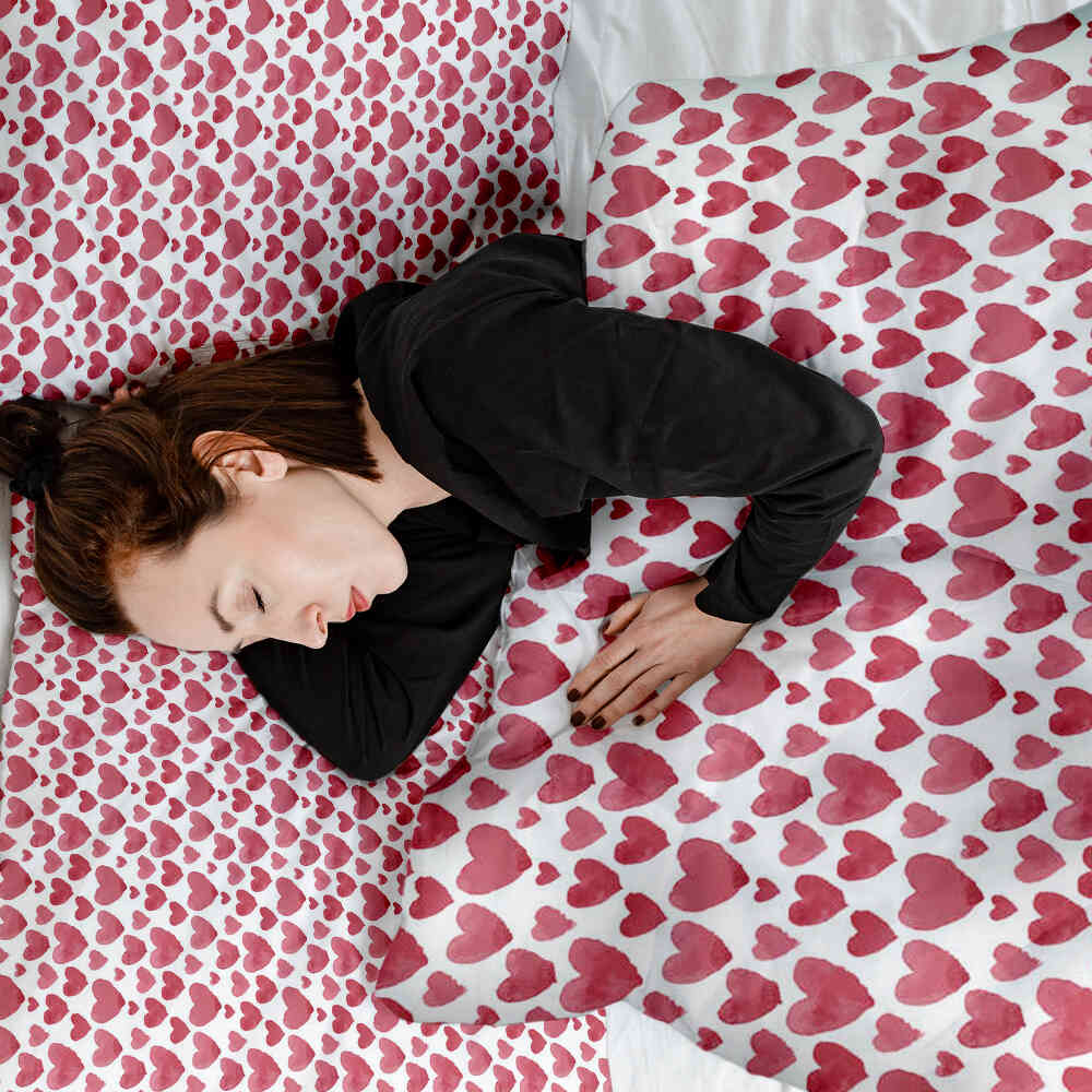 Original Therapiedecke - Baumwoll Bettwäsche Set Rote Herzen