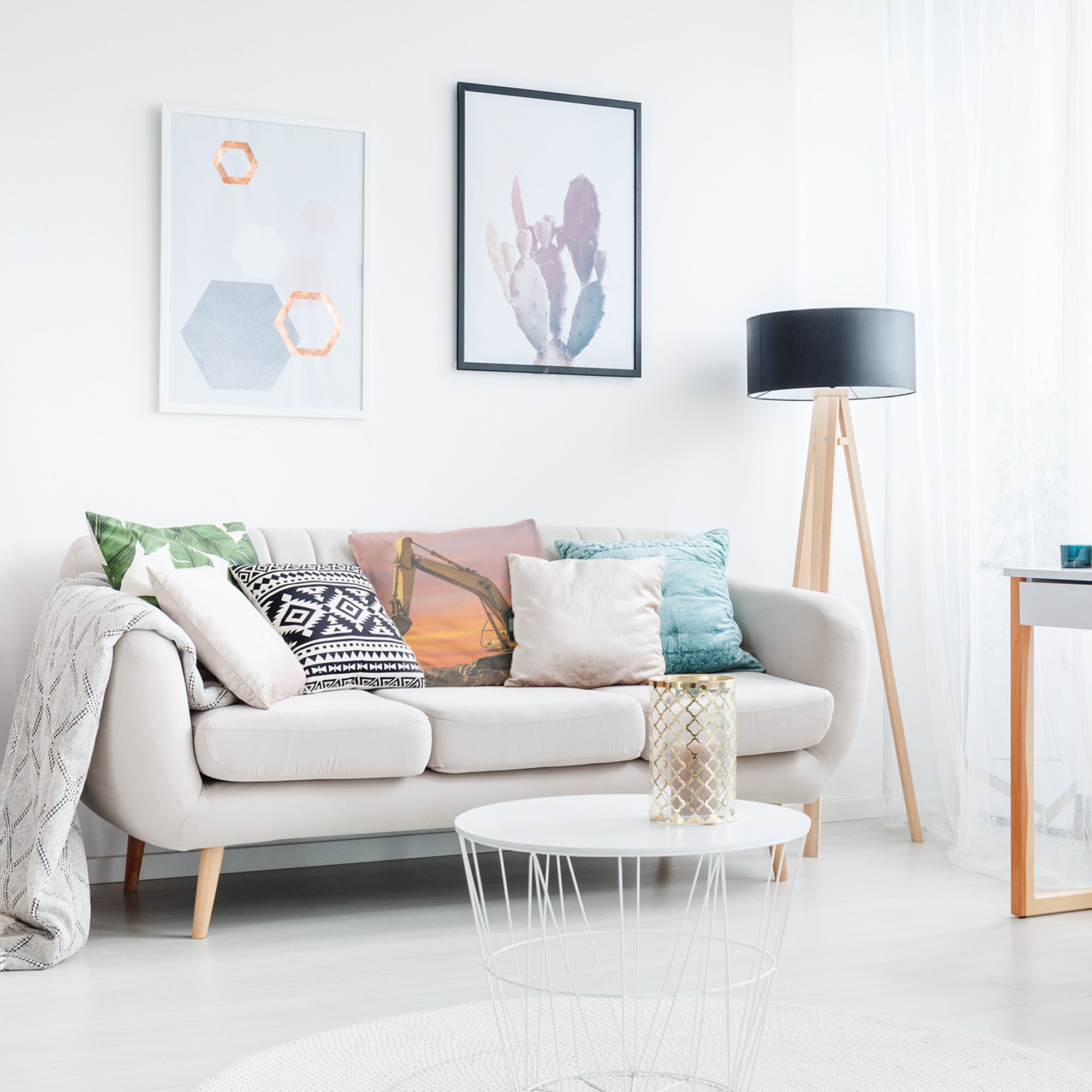 Gesundheitskissen Traktor im Sonnenaufgang