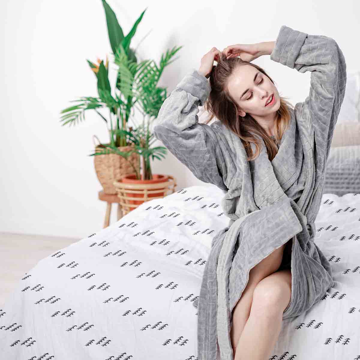 Therapiedekens beddengoedset wit met zwarte pijlen