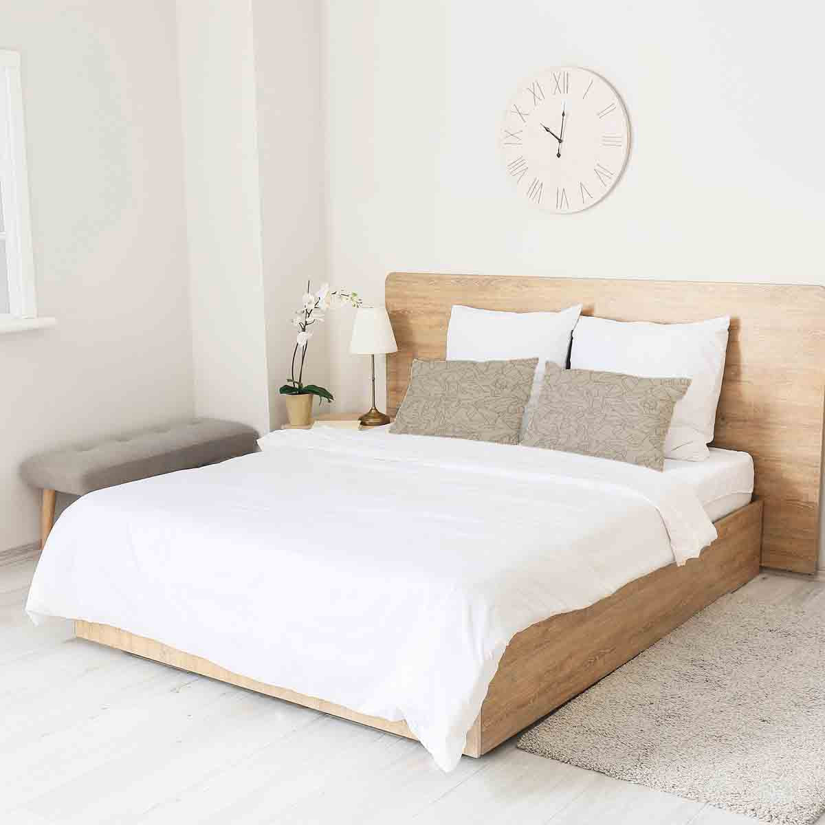 Gesundheitskissen Beige mit Blattform Schwarz