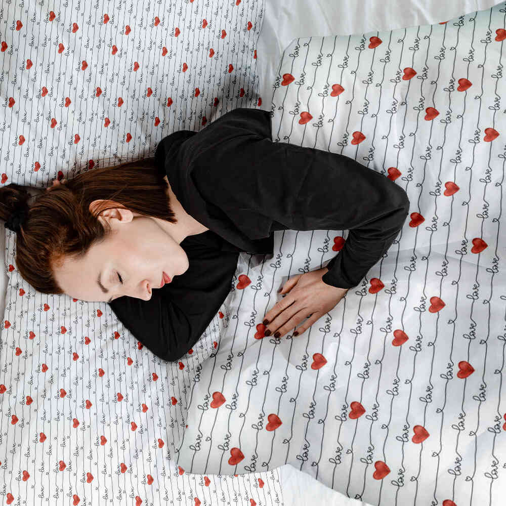 Originele therapiedeken - katoenen hoes wit met Love opschrift