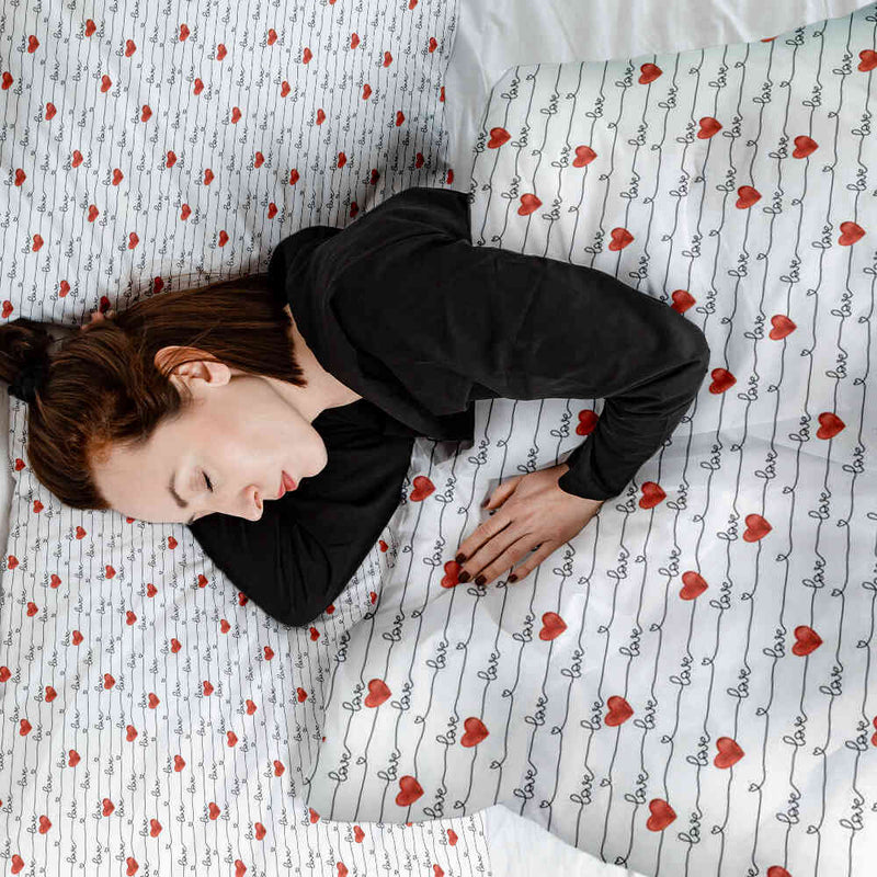 Therapiedekens katoenen hoes wit met Love opschrift
