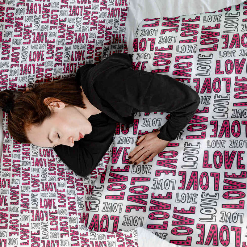 Therapiedekens katoenen hoes wit L.O.V.E