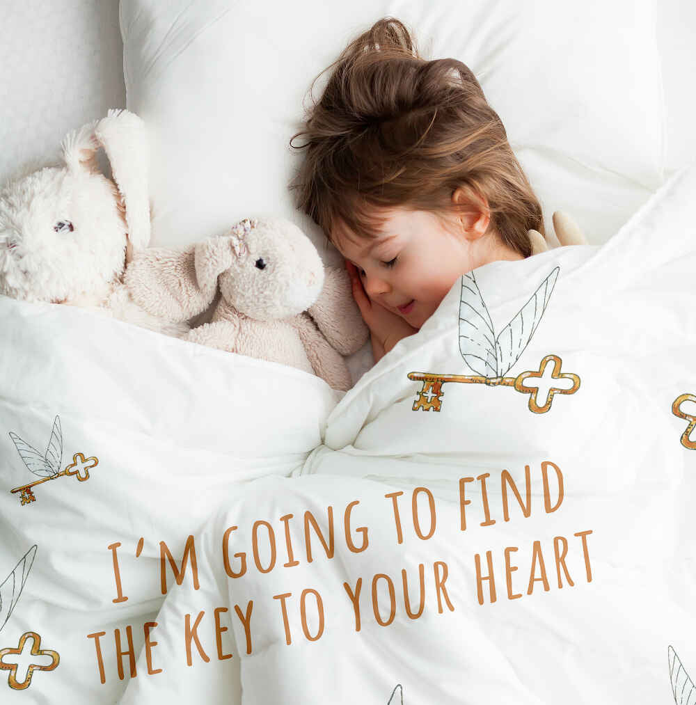 Therapiedekens beddengoed set wit met vliegende sleutel