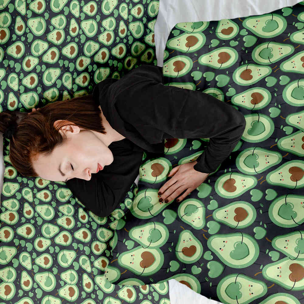 Original Therapiedecke - Baumwollbezug Grüne Avocados