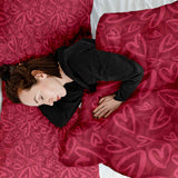 Therapiedekens katoenen hoes rood met roze hartmotief