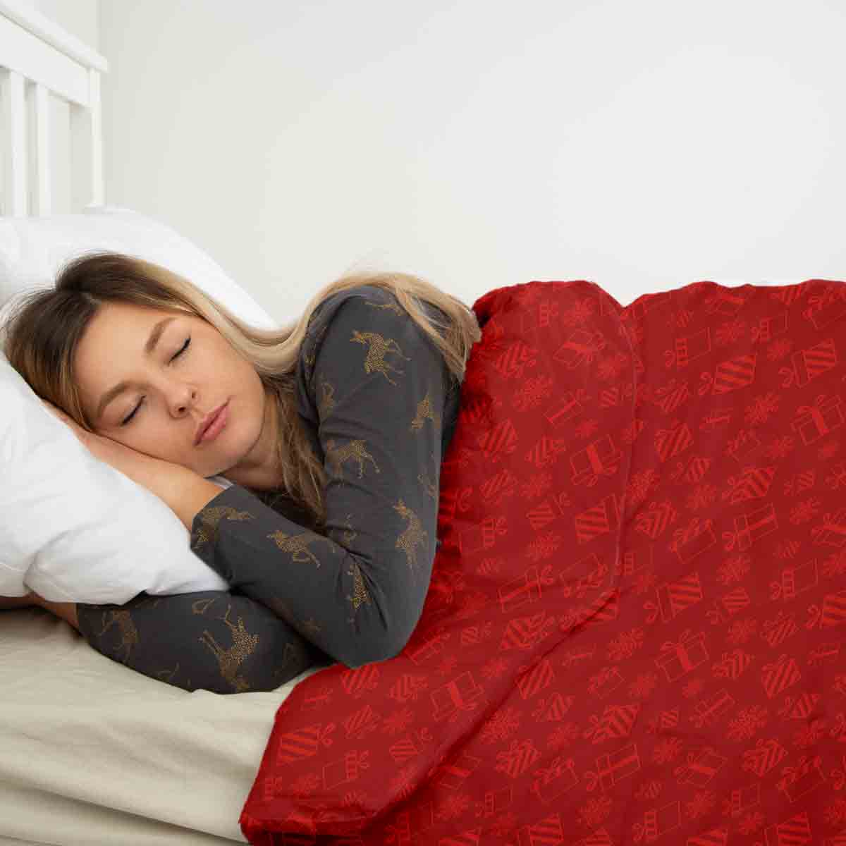 Original Therapiedecke - Baumwoll Bettwäsche Set Rot Geschenke