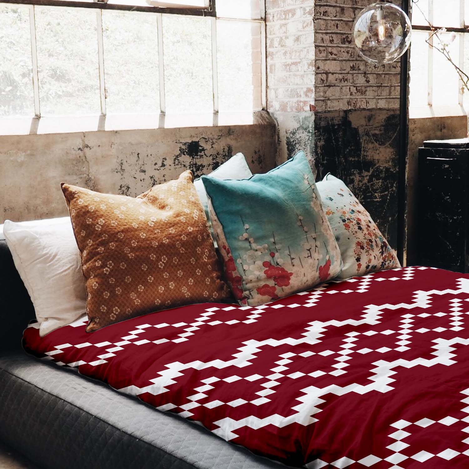 Therapiedecken beddengoed set met rood kerstpatroon