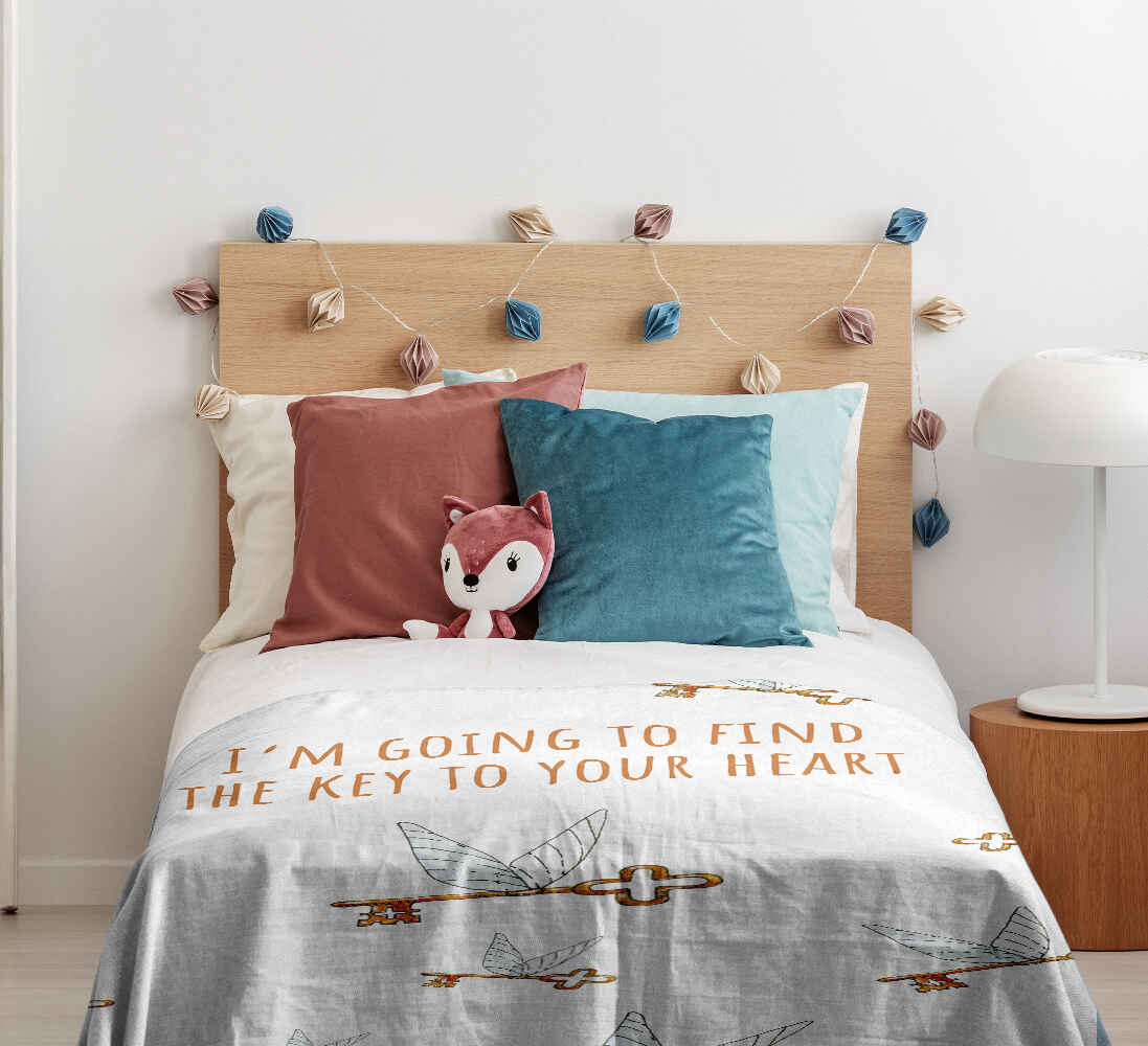 Therapiedekens beddengoed set wit met vliegende sleutel