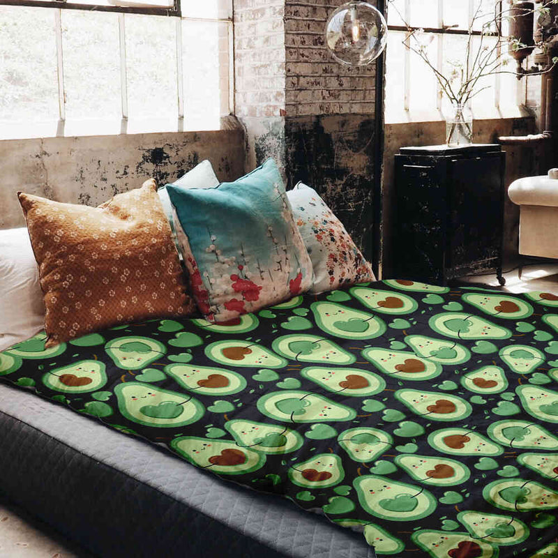Therapiedekens katoenen hoes groene avocado's