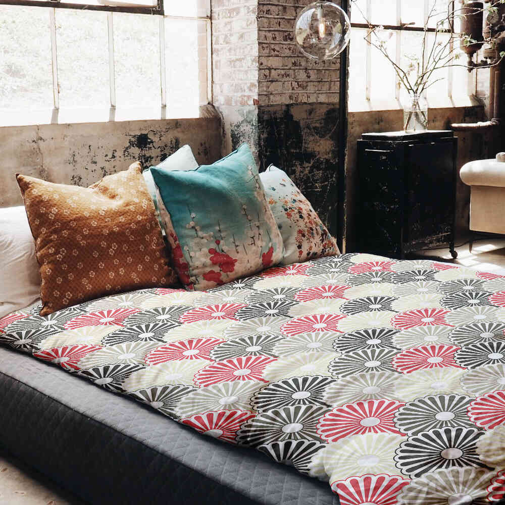 Therapiedekens beddengoed set kleurrijke abstracte bloemen