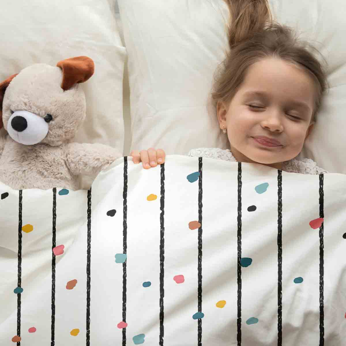 Original Therapiedecke - Baumwoll Bettwäsche Set mit bunten Punkten