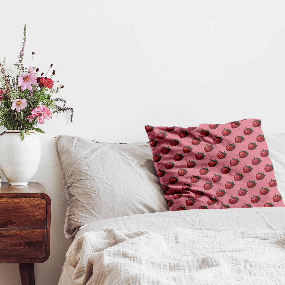 Gesundheitskissen Pink mit Erdbeeren
