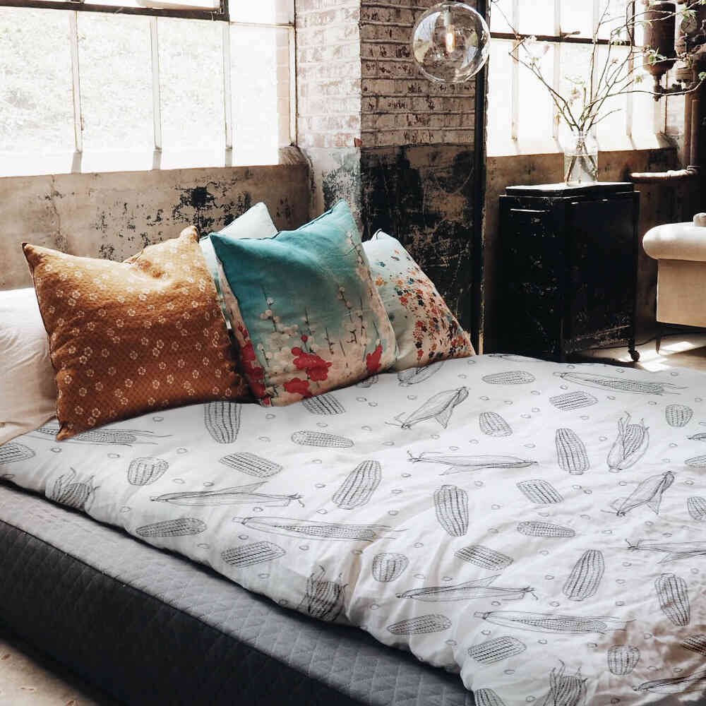 Therapiedekens beddengoed set grijze maïskolf