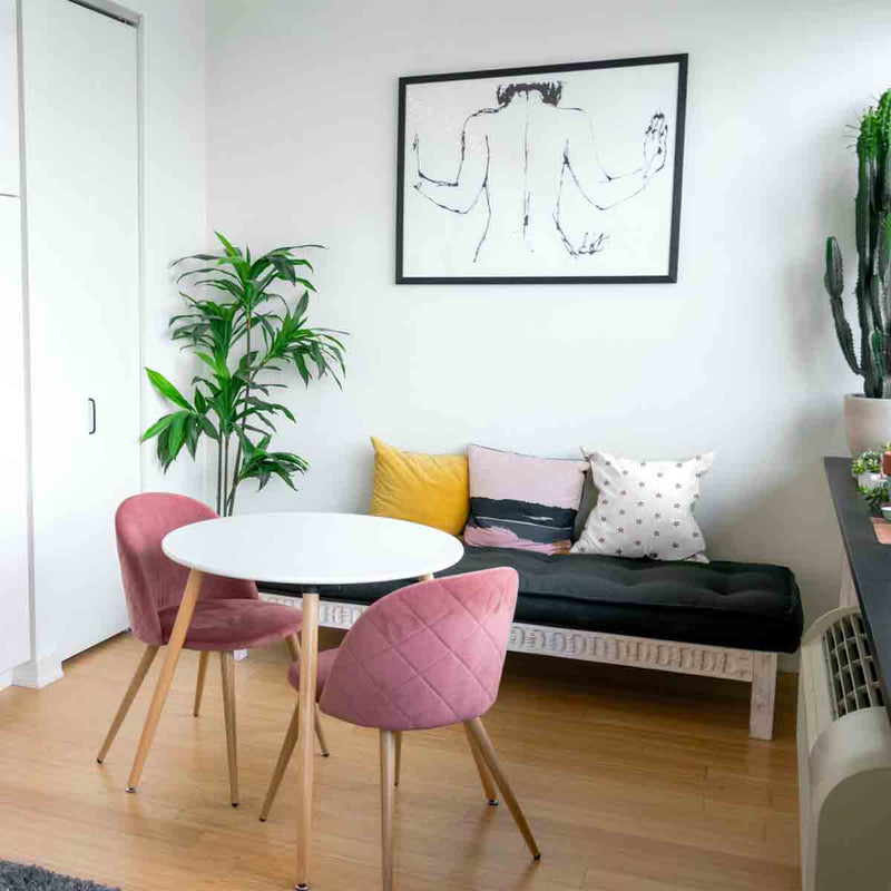 Gezondheidskussen wit met roze sterren