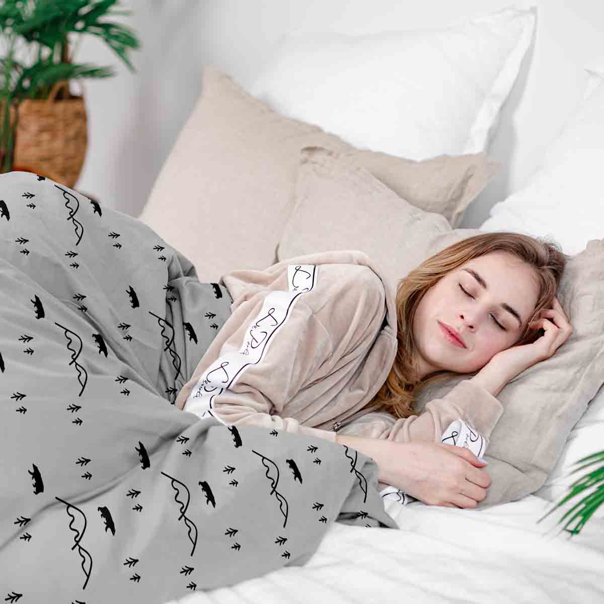 Original Therapiedecke - Baumwoll Bettwäsche Set Wald in Kanada