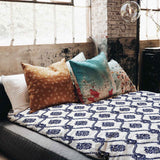 Therapiedekens katoenen hoes blauw zeemanspatroon