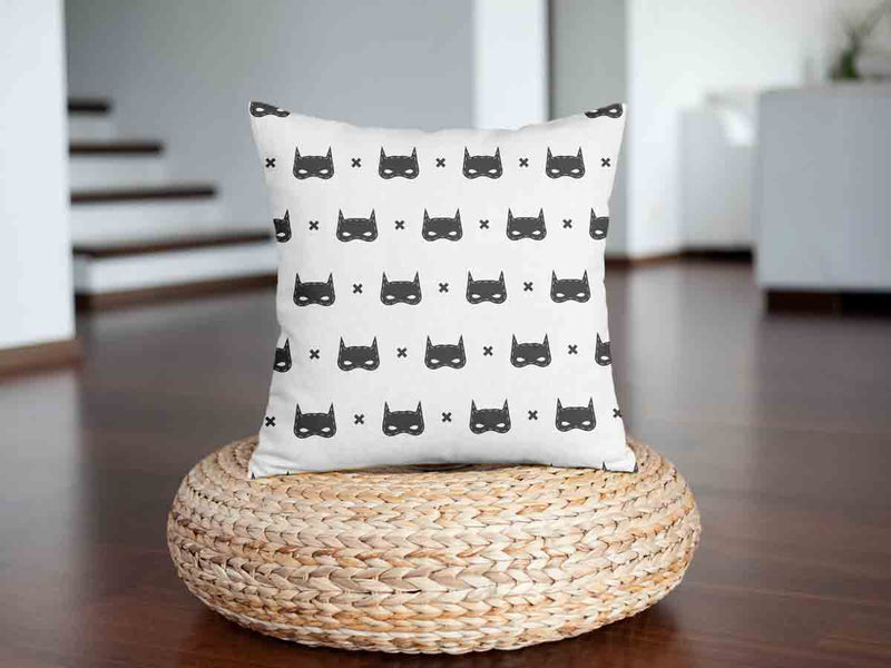 Gezondheidskussen wit met kattenmasker