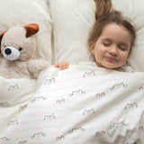 Therapie dekens katoenen hoes wit met kleine katten