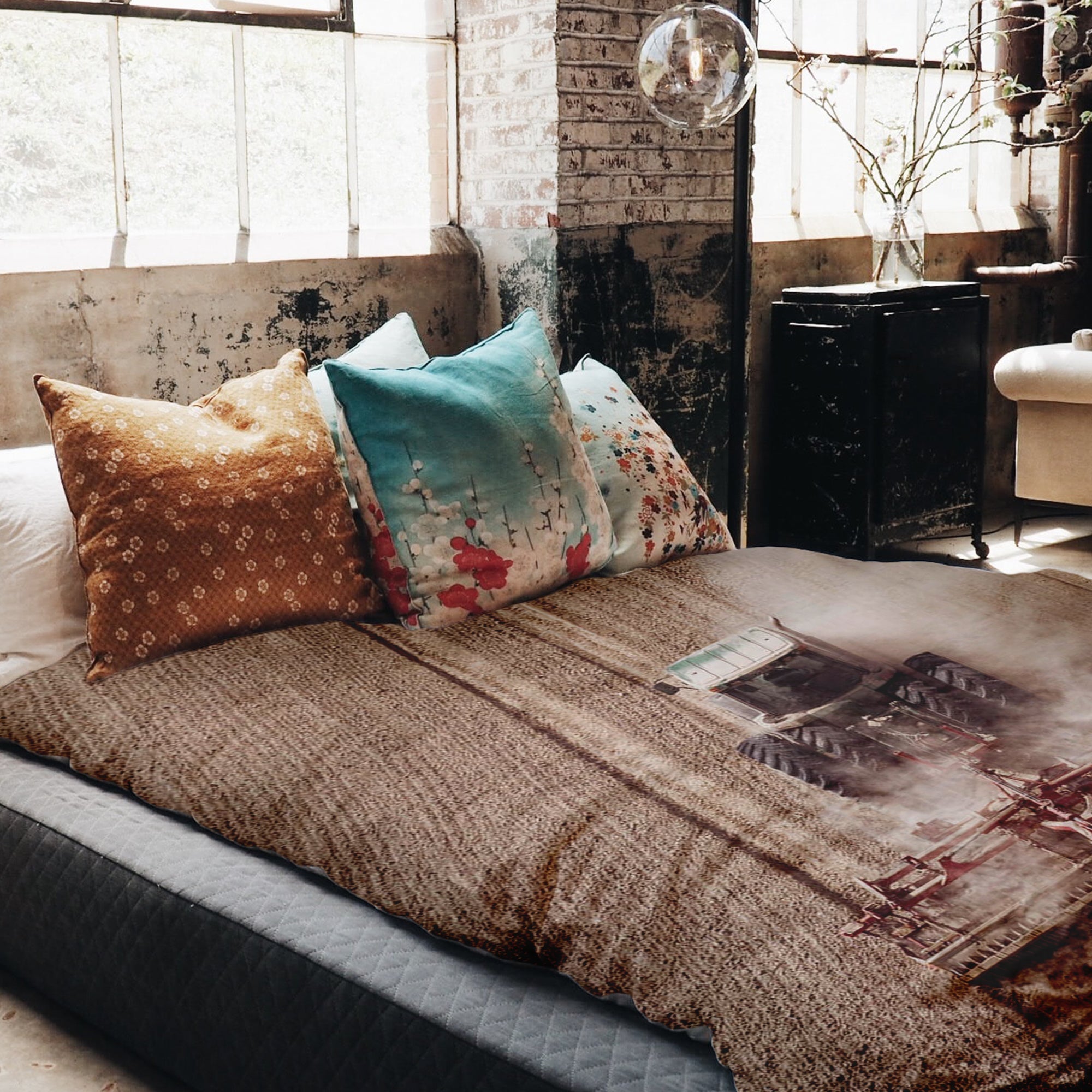 Original Therapiedecke - Baumwoll Bettwäsche Set Traktor im Staub