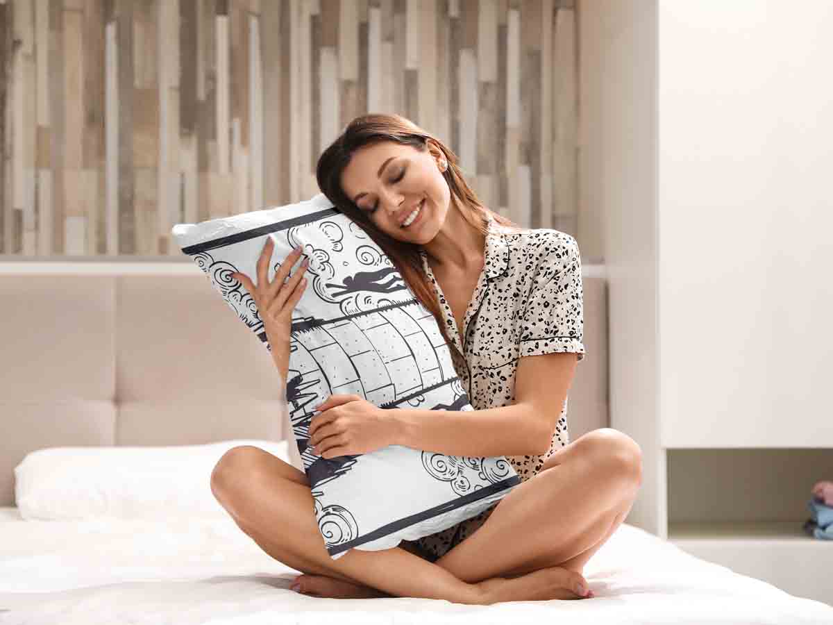 Gezondheidskussen wit met toren