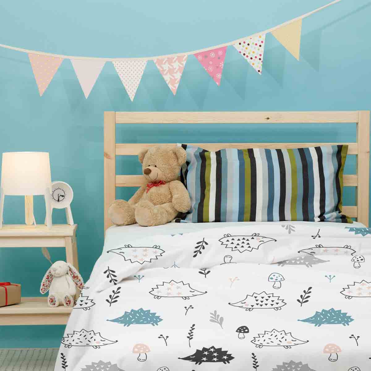 Therapiedekens beddengoed set wit met egel